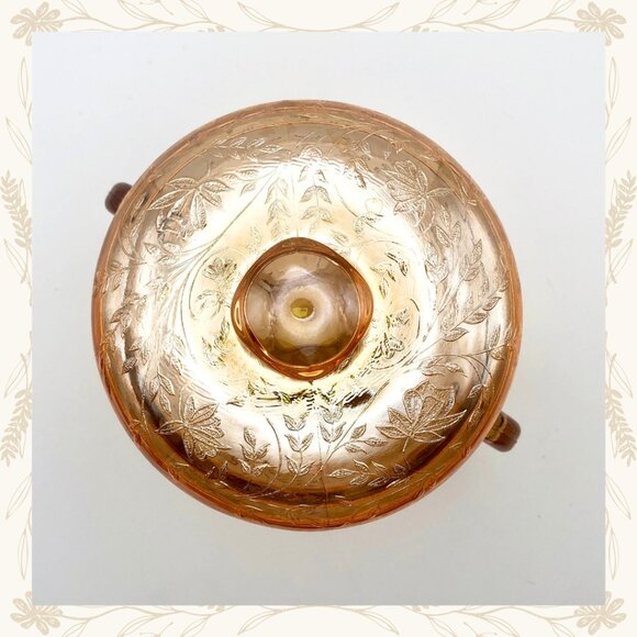 Vintage Jeanette Glass Floragold “Louisa” Creamer & Sugar Bowl Set - Picture 12 of 14